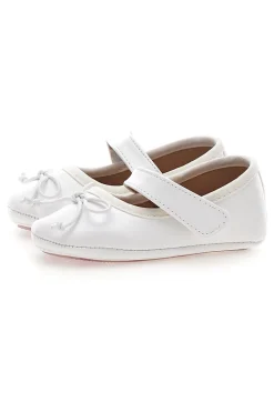 Weiße Ballerinas mit Schleife und Riemen Thank you girl 392602S