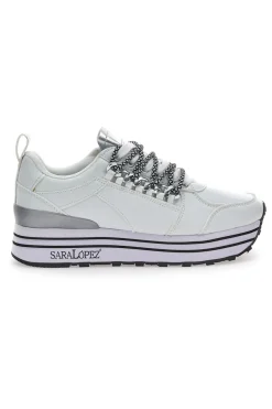 Weiße Flatform-Sneaker von Sara Lopez