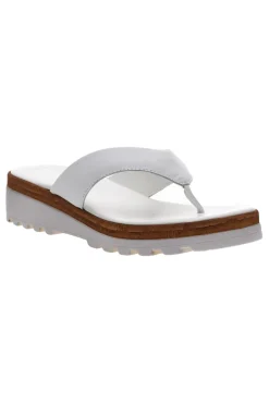 Weiße Flip-Flop-Hausschuhe, hergestellt in Italien, mit Obermaterial aus Leder, PITTARELLO 66470811