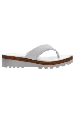 Weiße Flip-Flop-Hausschuhe, hergestellt in Italien, mit Obermaterial aus Leder, PITTARELLO 66470811