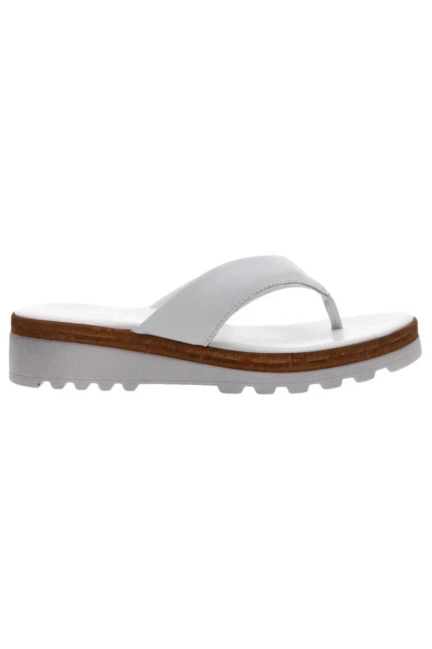 Weiße Flip-Flop-Hausschuhe, hergestellt in Italien, mit Obermaterial aus Leder, PITTARELLO 66470811