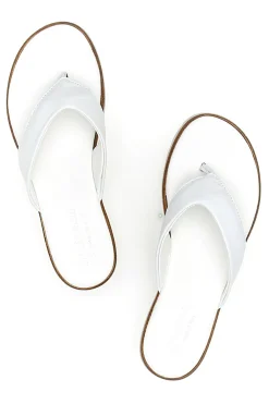 Weiße Flip-Flop-Hausschuhe, hergestellt in Italien, mit Obermaterial aus Leder, PITTARELLO 66470811