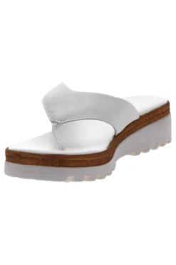 Weiße Flip-Flop-Hausschuhe, hergestellt in Italien, mit Obermaterial aus Leder, PITTARELLO 66470811
