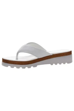 Weiße Flip-Flop-Hausschuhe, hergestellt in Italien, mit Obermaterial aus Leder, PITTARELLO 66470811