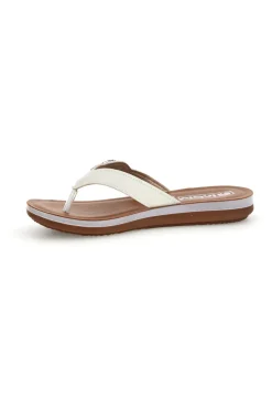Weiße Flip-Flops mit Schmucksteinbesatz Inblu 19 ZO