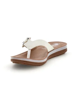 Weiße Flip-Flops mit Schmucksteinbesatz Inblu 19 ZO