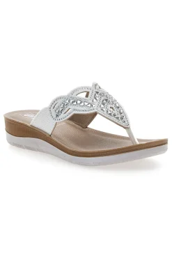 Weiße Flip-Flops mit Steinen und Strasssteinen Inblu 36 Bv