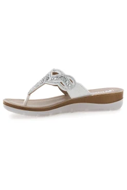 Weiße Flip-Flops mit Steinen und Strasssteinen Inblu 36 Bv