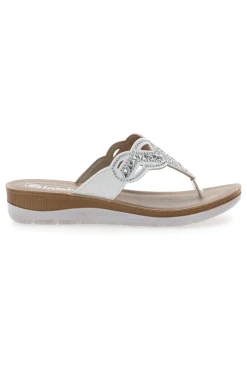 Weiße Flip-Flops mit Steinen und Strasssteinen Inblu 36 Bv