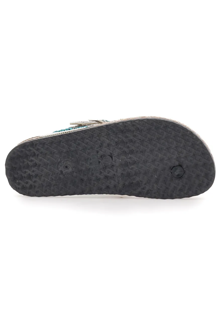 Weiße Flip-Flops mit steinverziertem Obermaterial FIRST ROW 14172