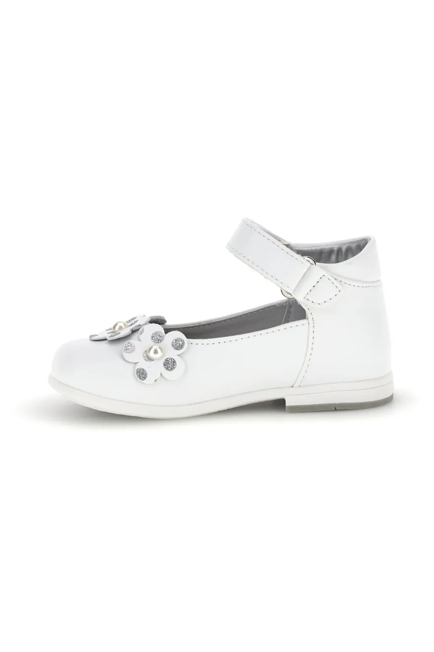 Weiße geblümte Ballettschuhe Laura Biagiotti L9973C9763