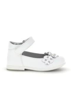 Weiße geblümte Ballettschuhe Laura Biagiotti L9973C9763