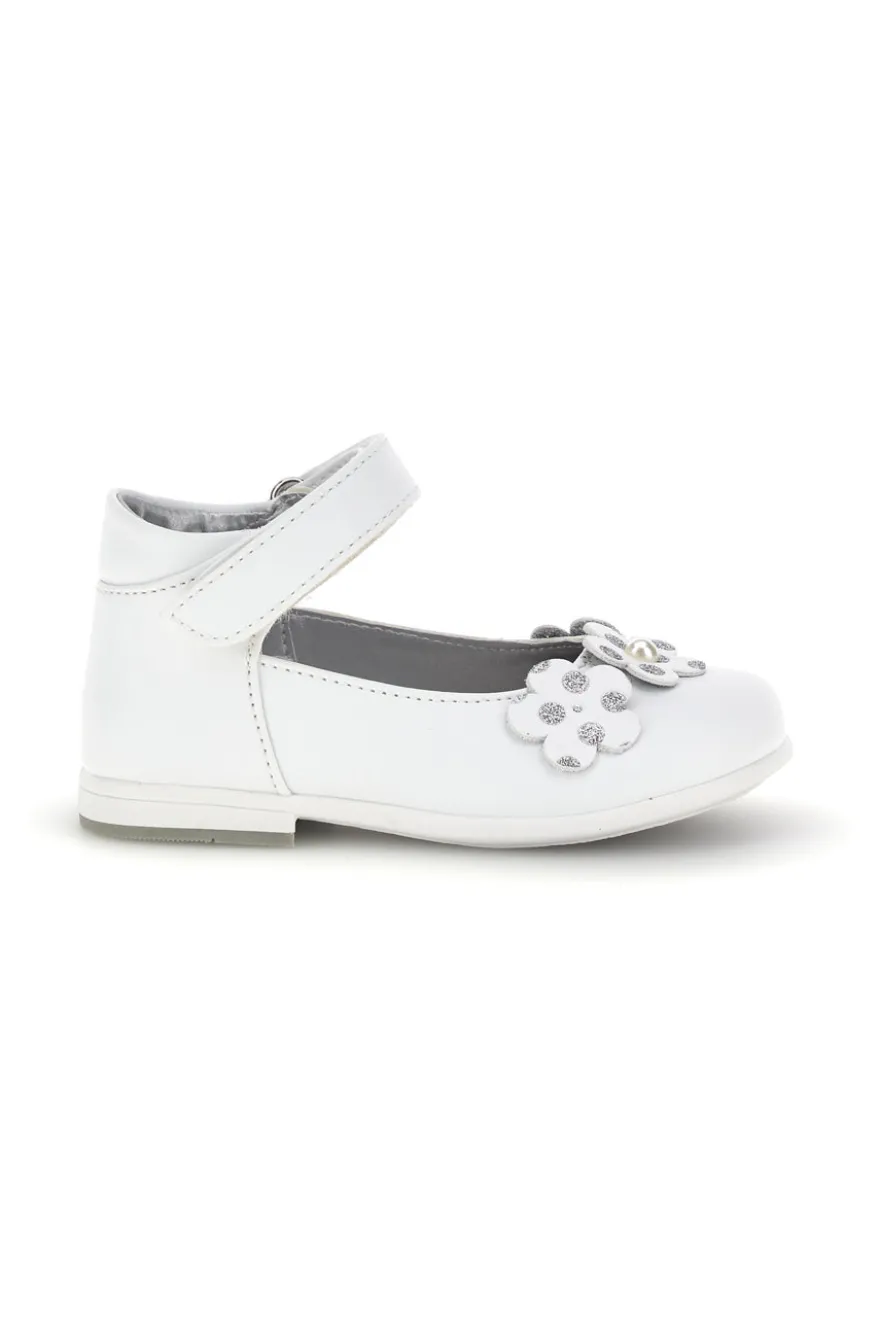 Weiße geblümte Ballettschuhe Laura Biagiotti L9973C9763