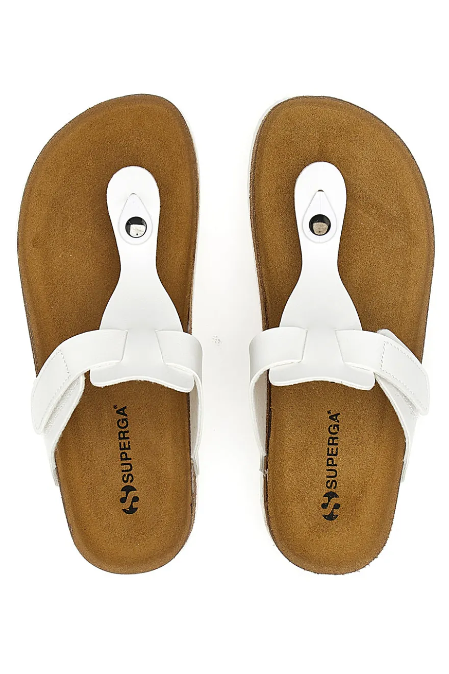Weiße Hausschuhe Flip Flops mit vorgeformter Innensohle Superga S31C370
