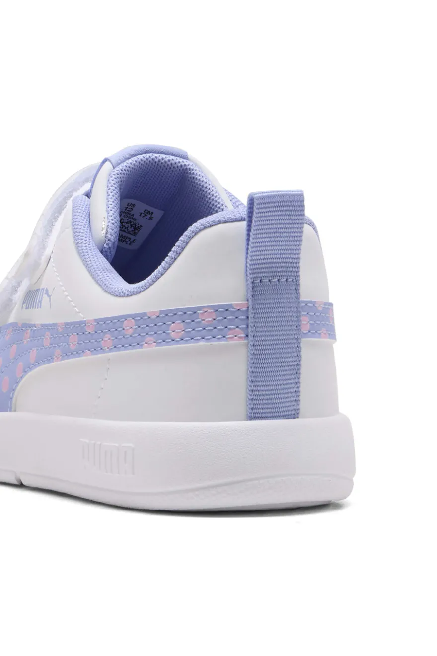 Weiße Pull-on Schuhe Puma Courtflex V3 Dotty V PS