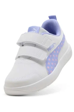Weiße Pull-on Schuhe Puma Courtflex V3 Dotty V PS