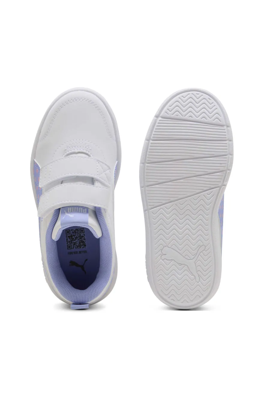 Weiße Pull-on Schuhe Puma Courtflex V3 Dotty V PS