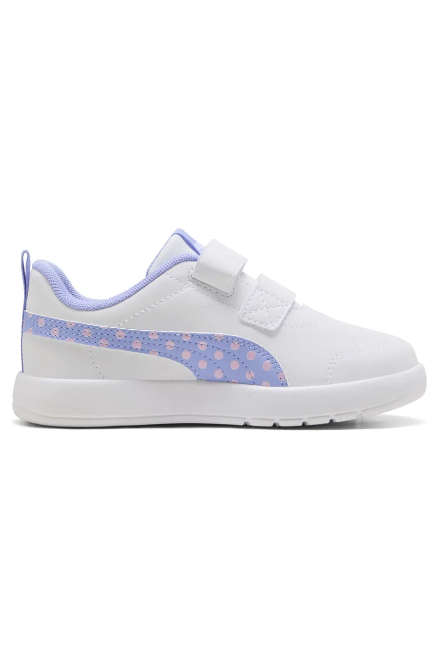 Weiße Pull-on Schuhe Puma Courtflex V3 Dotty V PS