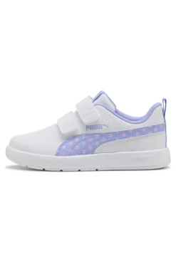 Weiße Pull-on Schuhe Puma Courtflex V3 Dotty V PS