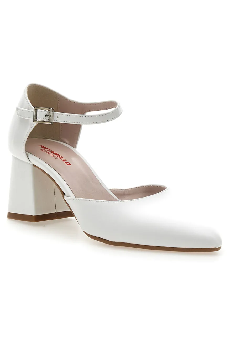 Weiße Pumps mit Fesselriemchen PITTARELLO ROMANTIC 3781