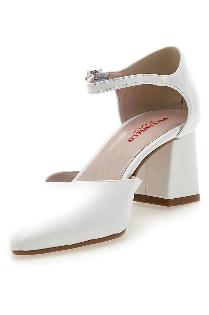 Weiße Pumps mit Fesselriemchen PITTARELLO ROMANTIC 3781