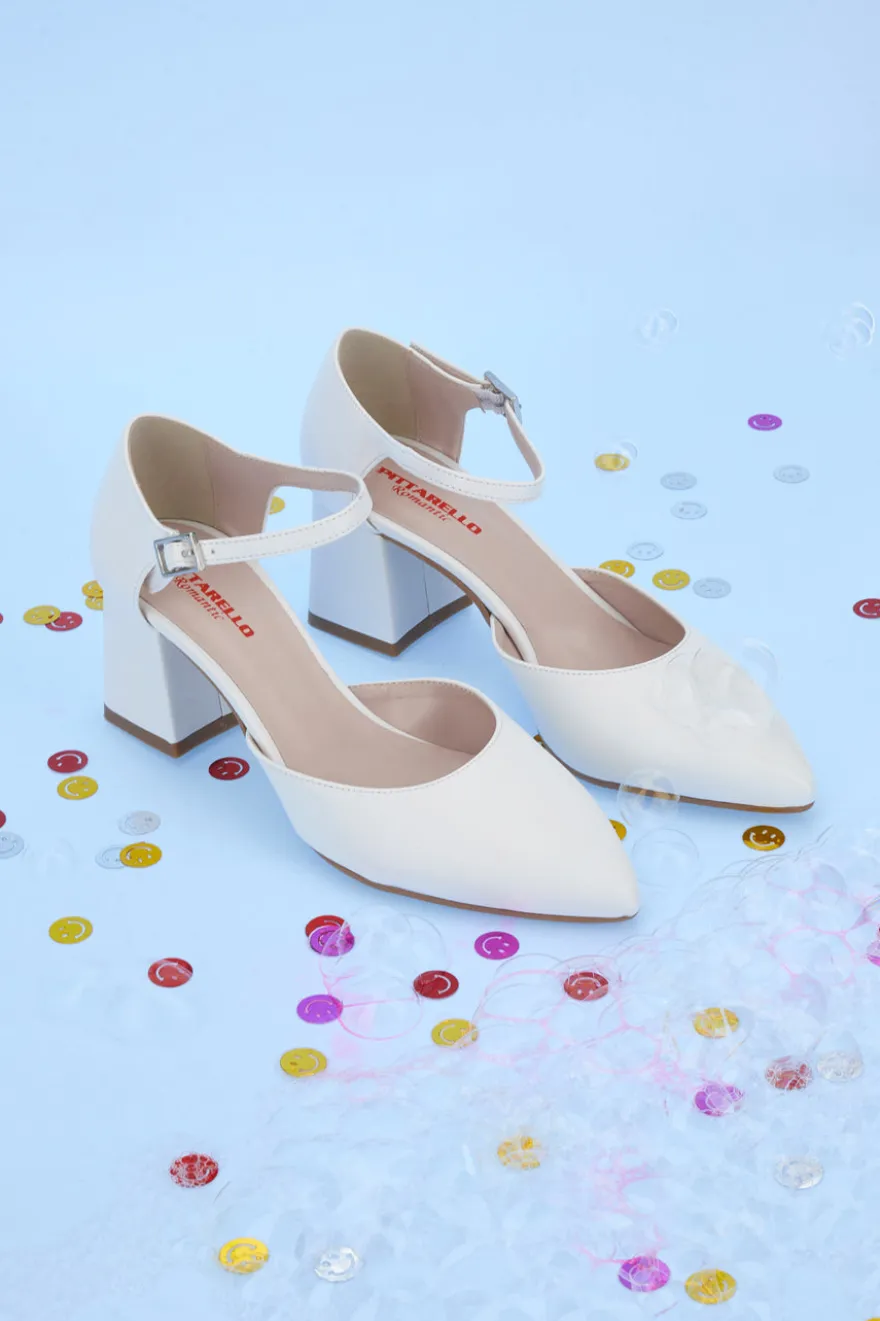 Weiße Pumps mit Fesselriemchen PITTARELLO ROMANTIC 3781