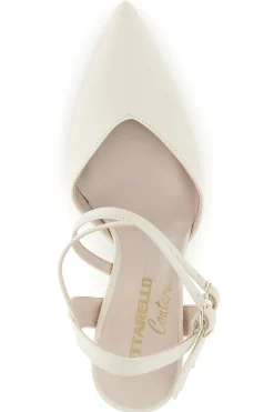 Weiße Pumps mit Riemen Pittarello couture 3811S