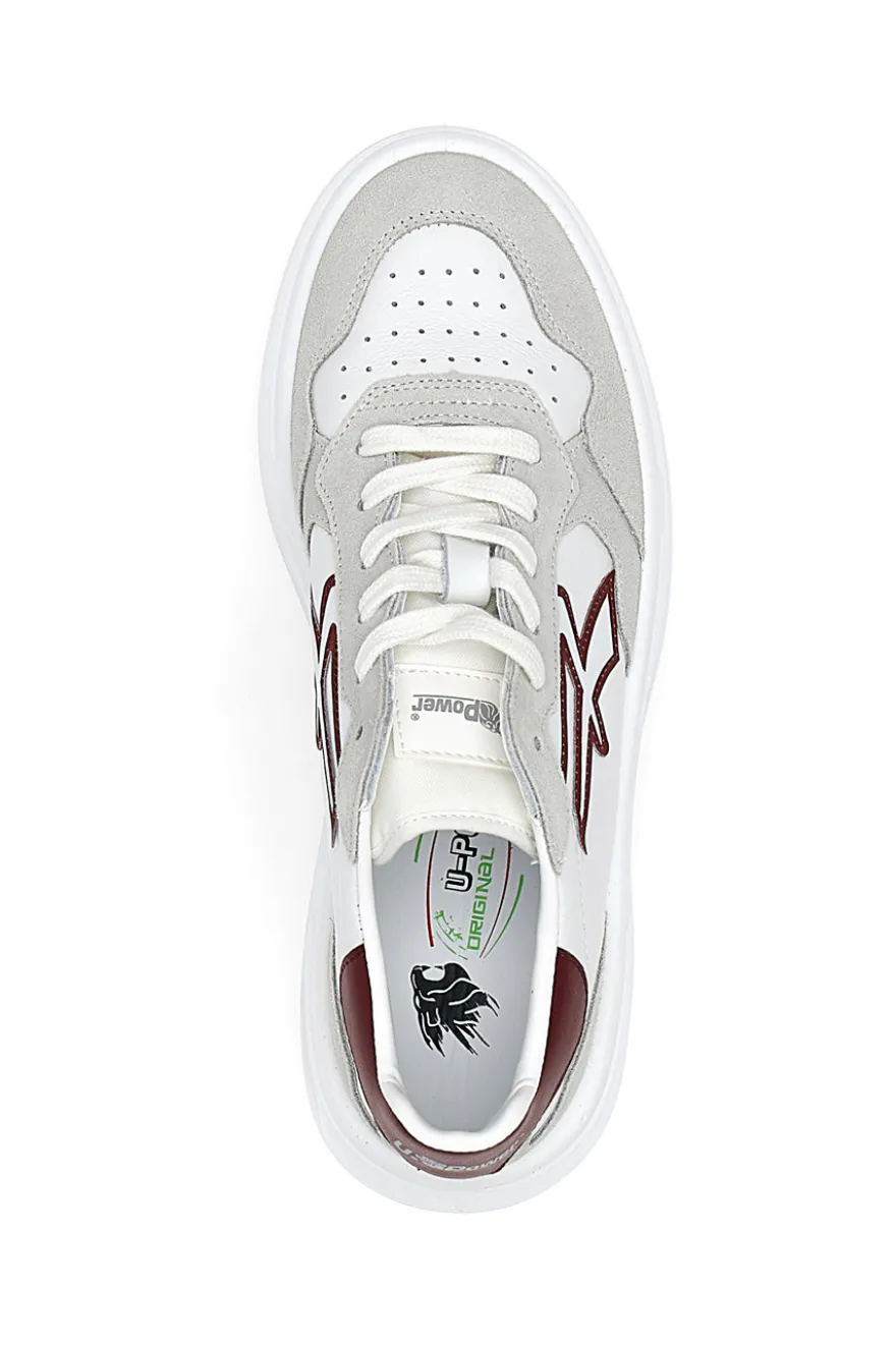 Weiße rutschfeste Sneakers mit Schnürsenkeln U-Power Venom 20039