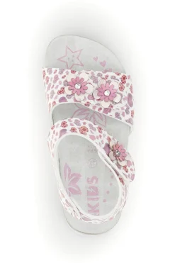 Weiße Sandalen mit Herzchen Print Pitt kids 14609
