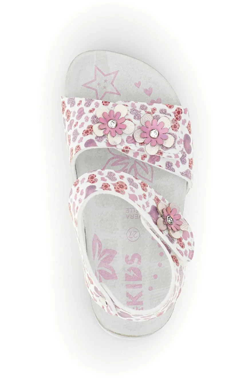 Weiße Sandalen mit Herzchen Print Pitt kids 14609