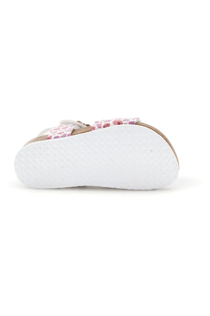 Weiße Sandalen mit Herzchen Print Pitt kids 14609