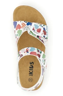 Weiße Sandalen mit Herzchen Print Pitt Kinder 14606