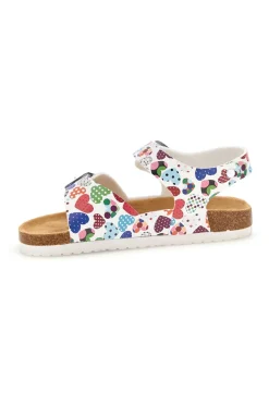Weiße Sandalen mit Herzchen Print Pitt Kinder 14606