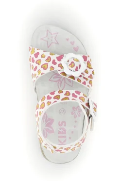 Weiße Sandalen mit Herzchen Print Pitt Kinder 14611