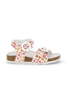 Weiße Sandalen mit Herzchen Print Pitt Kinder 14611