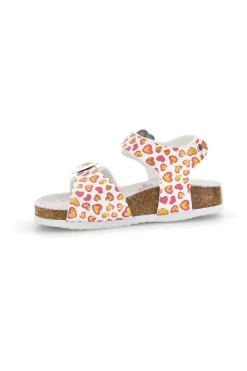 Weiße Sandalen mit Herzchen Print Pitt Kinder 14611