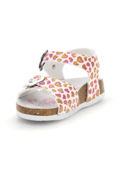 Weiße Sandalen mit Herzchen Print Pitt Kinder 14611