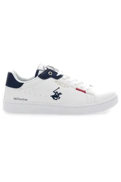 Weiße Schnürschuhe mit blauen Details BEVERLY HILLS POLO CLUB BHM514010
