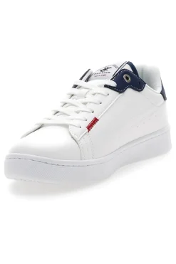 Weiße Schnürschuhe mit blauen Details BEVERLY HILLS POLO CLUB BHM514010