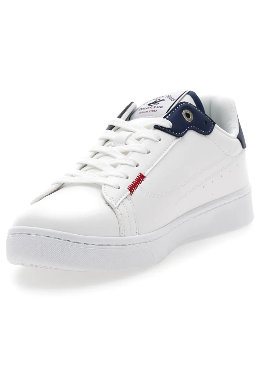 Weiße Schnürschuhe mit blauen Details BEVERLY HILLS POLO CLUB BHM514010