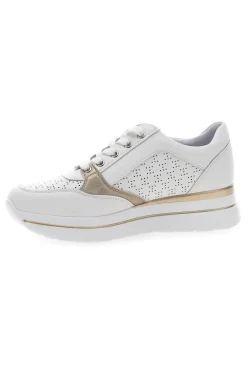 Weiße Schnürschuhe mit seitlichem Reißverschluss MIO TEMPO H216361