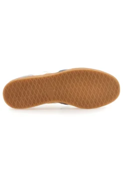 Weiße Schnürsneakers mit Baumwollgürtel und Leopardenmuster