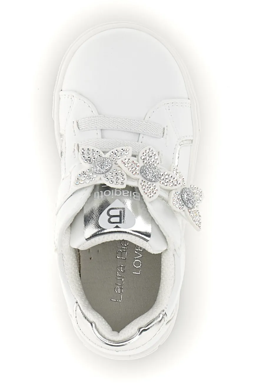 Weiße Schuhe mit Blumen und Riemen Laura Biagiotti AG1785116892