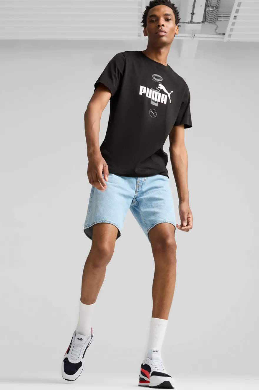 Weiße, schwarze und rote Sneakers aus Mesh mit SoftFoam+-Einlegesohle Puma ST Runner v4 Mesh