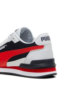 Weiße, schwarze und rote Sneakers aus Mesh mit SoftFoam+-Einlegesohle Puma ST Runner v4 Mesh