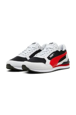 Weiße, schwarze und rote Sneakers aus Mesh mit SoftFoam+-Einlegesohle Puma ST Runner v4 Mesh