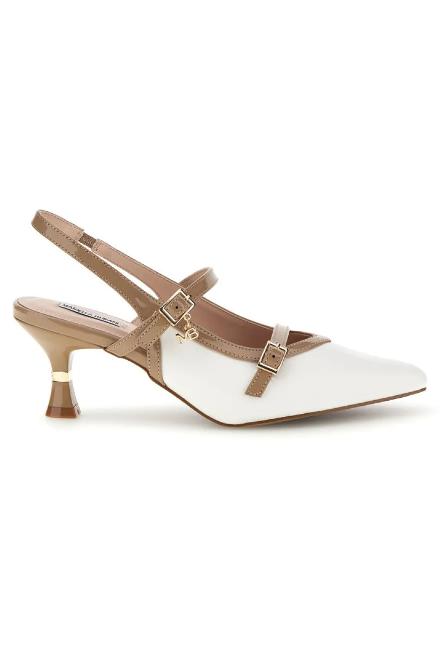 Weiße Slingbacks mit Riemchen Burani 51852c1209