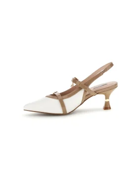 Weiße Slingbacks mit Riemchen Burani 51852c1209
