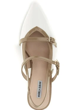Weiße Slingbacks mit Riemchen Burani 51852c1209