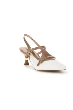 Weiße Slingbacks mit Riemchen Burani 51852c1209